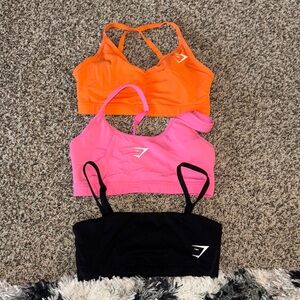 Gymshark Sports Bra Set - Orange, Pink, Black